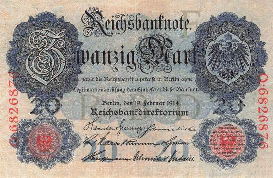 20 Mark 1914 ro.47b F/Q